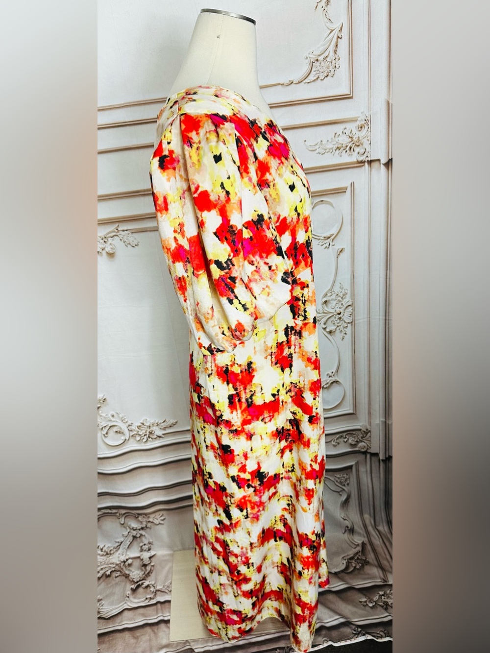 Dkny Cream Maxi Dress with Red Floral Print - Picture 8 of 13